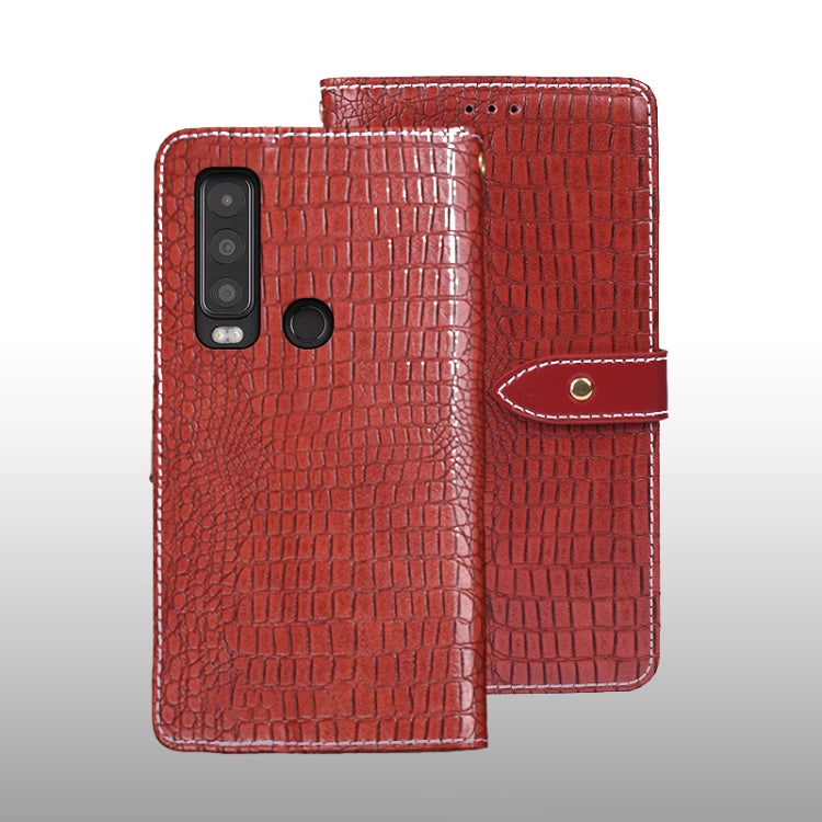 For CAT S75 idewei Crocodile Texture Leather Phone Case(Red) - More Brand by idewei | Online Shopping South Africa | PMC Jewellery | Buy Now Pay Later Mobicred