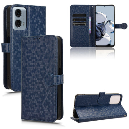 For Motorola Moto G Power 5G 2024 Honeycomb Dot Texture Leather Phone Case(Blue) - Motorola Cases by PMC Jewellery | Online Shopping South Africa | PMC Jewellery | Buy Now Pay Later Mobicred