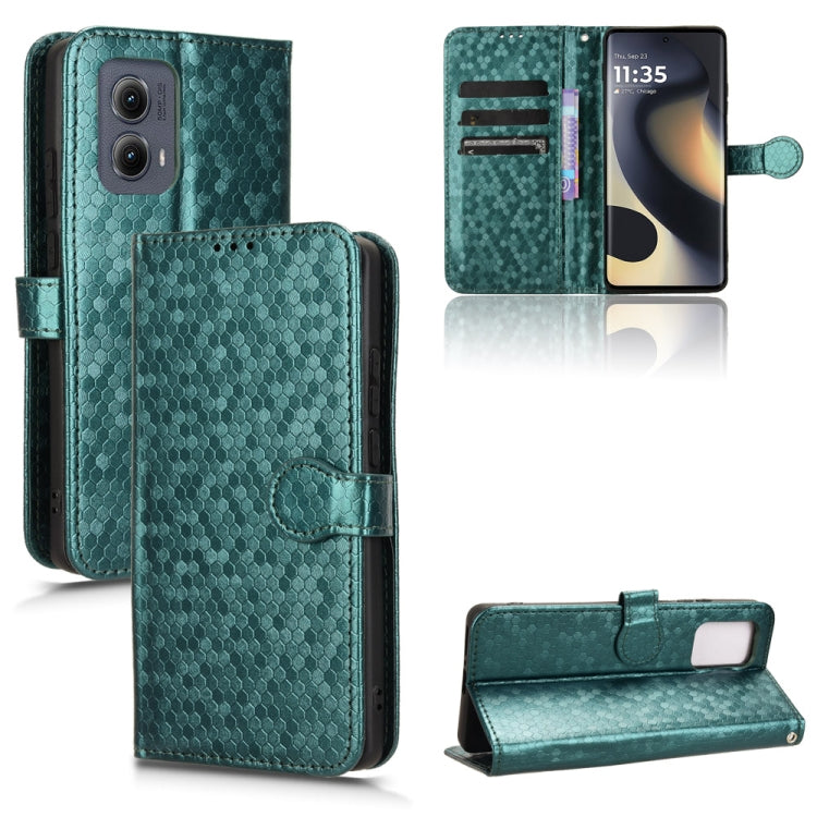 For Motorola Edge 5G 2024 Honeycomb Dot Texture Leather Phone Case(Green) - Motorola Cases by PMC Jewellery | Online Shopping South Africa | PMC Jewellery | Buy Now Pay Later Mobicred