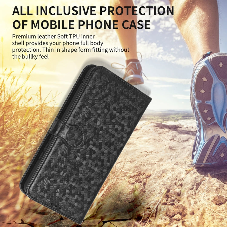 For Motorola Edge 50 Ultra Honeycomb Dot Texture Leather Phone Case(Black) - Motorola Cases by PMC Jewellery | Online Shopping South Africa | PMC Jewellery | Buy Now Pay Later Mobicred