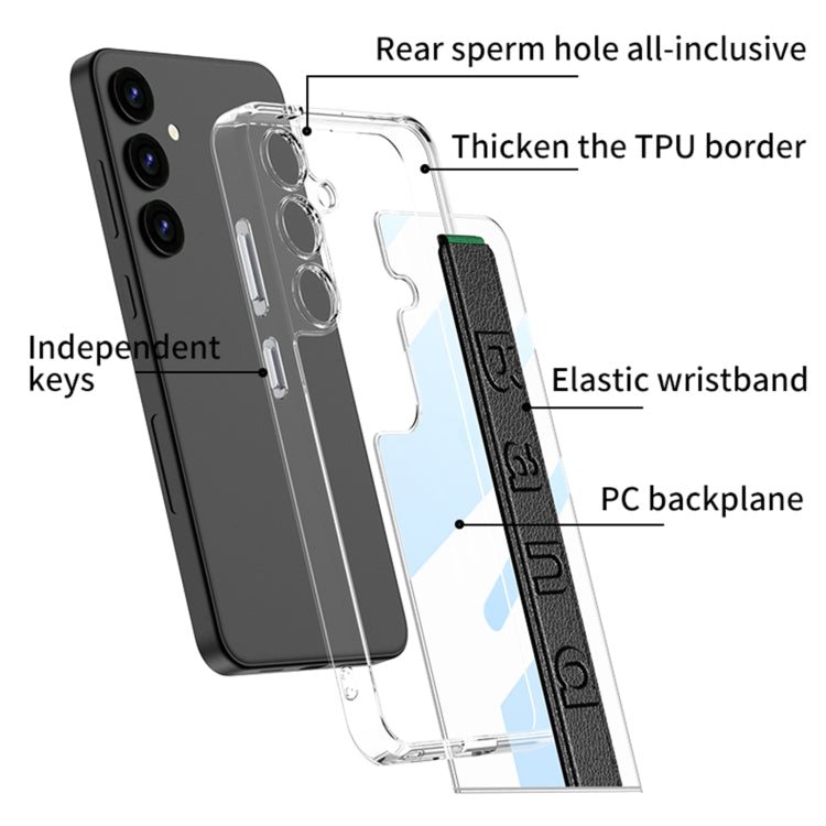 For Samsung Galaxy S24+ 5G GKK Space Frame Transparent PC + TPU Phone Case with Wrist Strap(White) - Galaxy S24+ 5G Cases by GKK | Online Shopping South Africa | PMC Jewellery | Buy Now Pay Later Mobicred