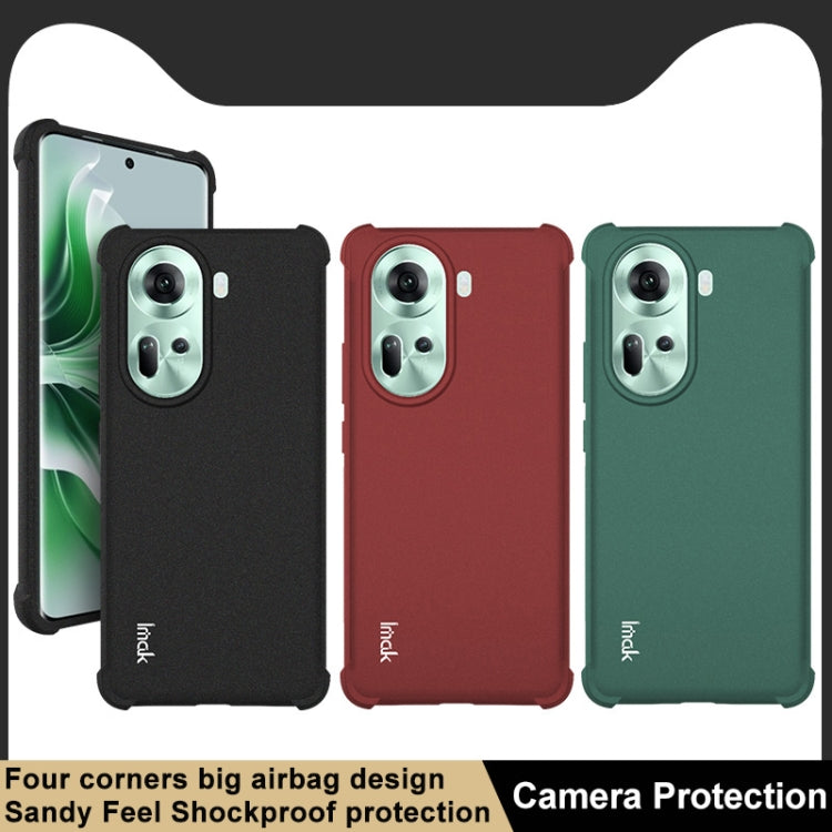 For OPPO Reno11 5G Global imak Shockproof Airbag TPU Phone Case(Matte Red) - Reno11 Cases by imak | Online Shopping South Africa | PMC Jewellery | Buy Now Pay Later Mobicred