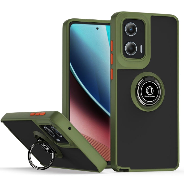 For Motorola Moto G Stylus 5G 2024 Q Shadow 1 Series TPU + PC Phone Case with Ring(Army Green) - Motorola Cases by PMC Jewellery | Online Shopping South Africa | PMC Jewellery | Buy Now Pay Later Mobicred