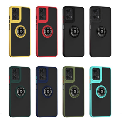 For Motorola Moto G24 / G04 Q Shadow 1 Series TPU + PC Phone Case with Ring(Black+Black) - Motorola Cases by PMC Jewellery | Online Shopping South Africa | PMC Jewellery | Buy Now Pay Later Mobicred