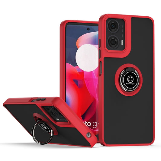 For Motorola Moto G24 / G04 Q Shadow 1 Series TPU + PC Phone Case with Ring(Red) - Motorola Cases by PMC Jewellery | Online Shopping South Africa | PMC Jewellery | Buy Now Pay Later Mobicred