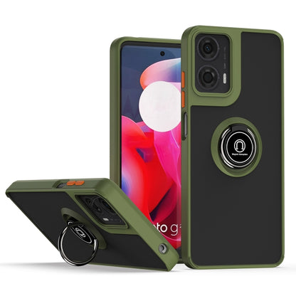 For Motorola Moto G24 / G04 Q Shadow 1 Series TPU + PC Phone Case with Ring(Army Green) - Motorola Cases by PMC Jewellery | Online Shopping South Africa | PMC Jewellery | Buy Now Pay Later Mobicred