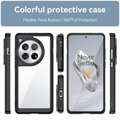 For OnePlus 12 Colorful Series Acrylic Hybrid TPU Phone Case(Black) - OnePlus Cases by PMC Jewellery | Online Shopping South Africa | PMC Jewellery