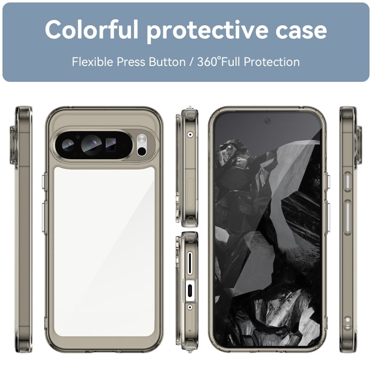 For Google Pixel 9 Pro Colorful Series Acrylic Hybrid TPU Phone Case(Transparent Grey) - Google Cases by PMC Jewellery | Online Shopping South Africa | PMC Jewellery | Buy Now Pay Later Mobicred