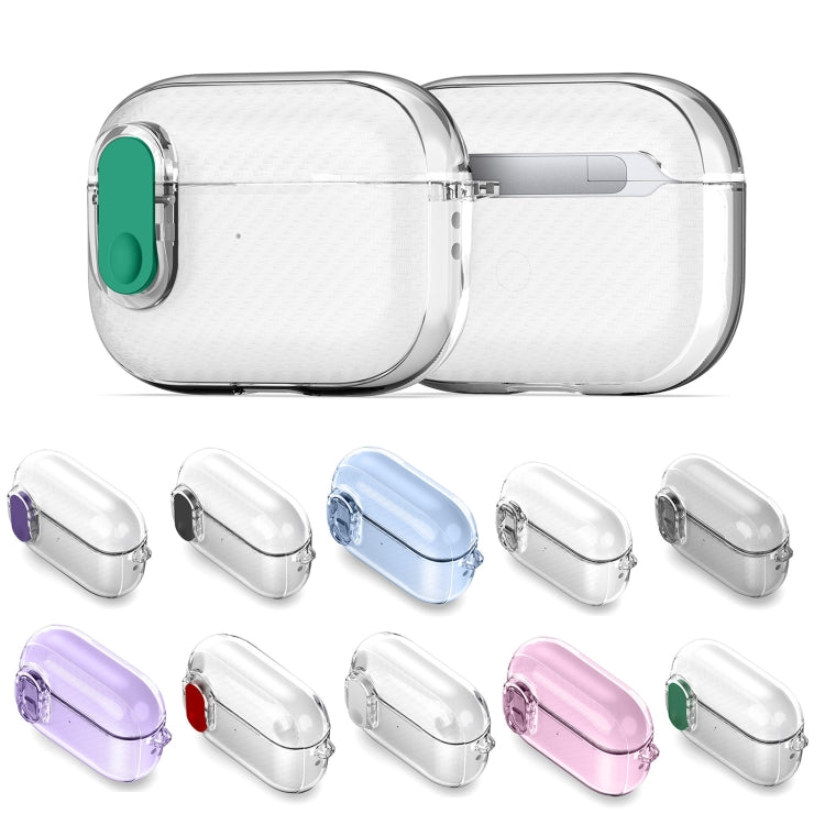 For AirPods Pro DUX DUCIS PECK Series Split Transparent Carbon Fiber Earphone Case(Pink) - For AirPods Pro by DUX DUCIS | Online Shopping South Africa | PMC Jewellery | Buy Now Pay Later Mobicred