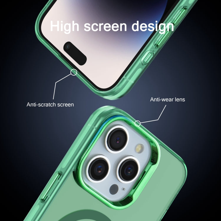 For iPhone 14 Electroplated IMD Magsafe PC Hybrid TPU Phone Case(Green) - iPhone 14 Cases by PMC Jewellery | Online Shopping South Africa | PMC Jewellery