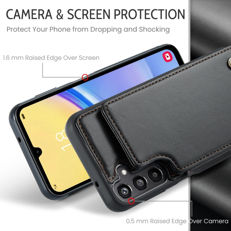 For Samsung Galaxy A15 CaseMe C22 Litchi Texture RFID Anti-theft Leather Phone Case(Black) - Galaxy Phone Cases by CaseMe | Online Shopping South Africa | PMC Jewellery | Buy Now Pay Later Mobicred