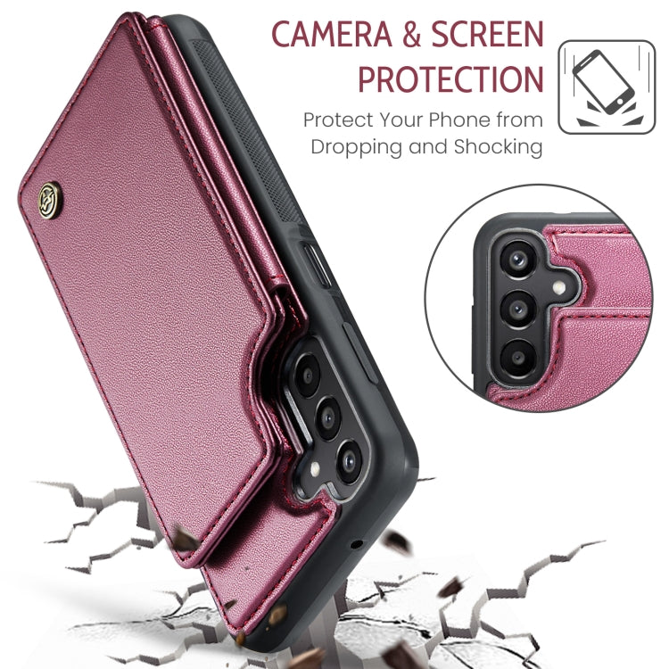 For Samsung Galaxy A15 CaseMe C22 Litchi Texture RFID Anti-theft Leather Phone Case(Wine Red) - Galaxy Phone Cases by CaseMe | Online Shopping South Africa | PMC Jewellery | Buy Now Pay Later Mobicred