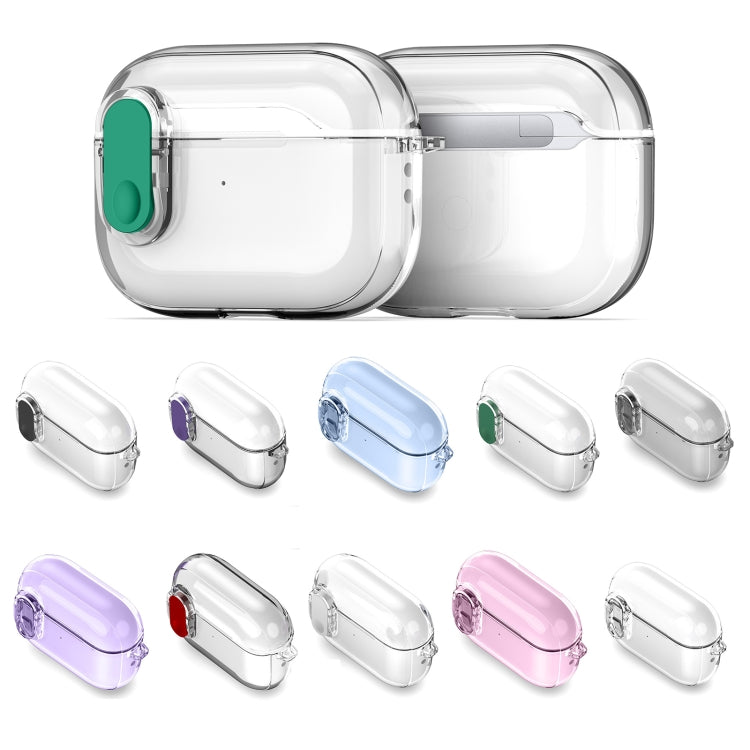 For AirPods 1/2 DUX DUCIS PECL Series Split Transparent Earphone Case with Hook(Blue) - For AirPods 1/2 by DUX DUCIS | Online Shopping South Africa | PMC Jewellery | Buy Now Pay Later Mobicred