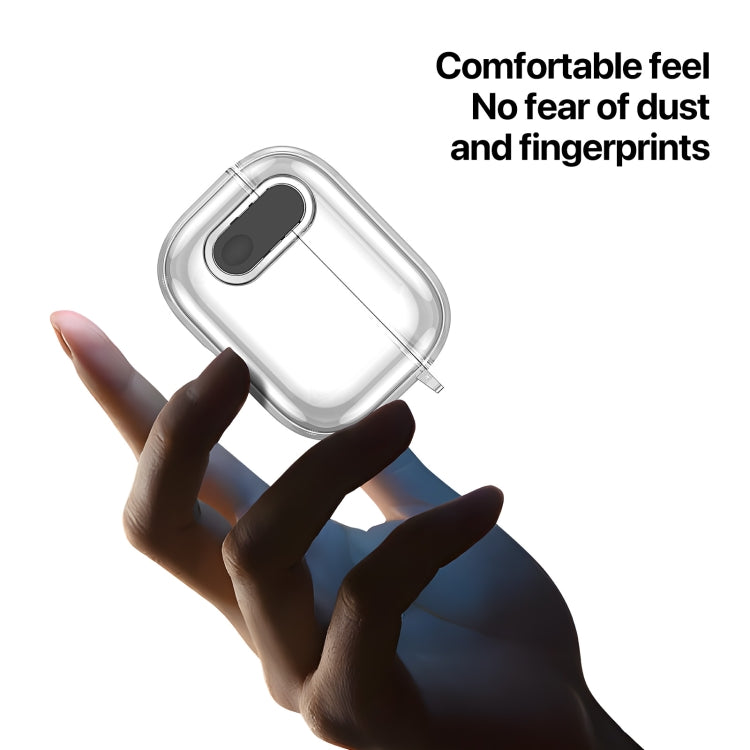 For AirPods 1/2 DUX DUCIS PECL Series Split Transparent Earphone Case with Hook(Transparent) - For AirPods 1/2 by DUX DUCIS | Online Shopping South Africa | PMC Jewellery | Buy Now Pay Later Mobicred