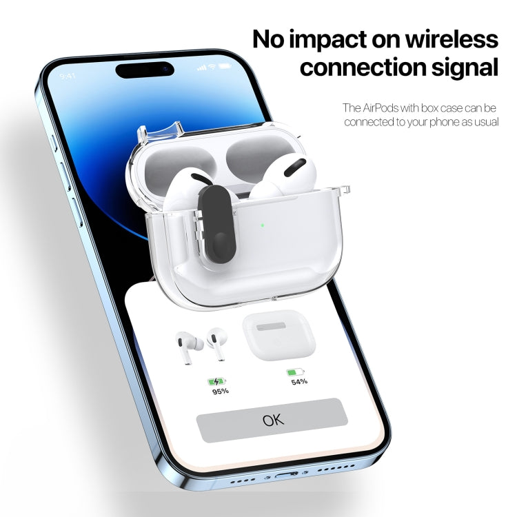 For AirPods Pro DUX DUCIS PECL Series Split Transparent Earphone Case with Hook(Blue) - For AirPods Pro by DUX DUCIS | Online Shopping South Africa | PMC Jewellery | Buy Now Pay Later Mobicred