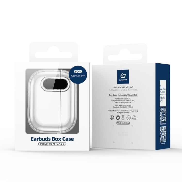 For AirPods 1/2 DUX DUCIS PECL Series Split Transparent Earphone Case with Hook(Blue) - For AirPods 1/2 by DUX DUCIS | Online Shopping South Africa | PMC Jewellery | Buy Now Pay Later Mobicred