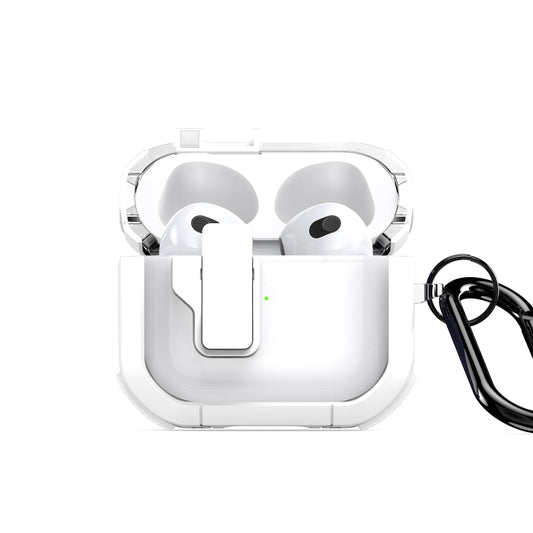 For AirPods 3 DUX DUCIS PECN Series Split Two-color Transparent Earphone Case with Hook(White) - For AirPods 3 by DUX DUCIS | Online Shopping South Africa | PMC Jewellery | Buy Now Pay Later Mobicred