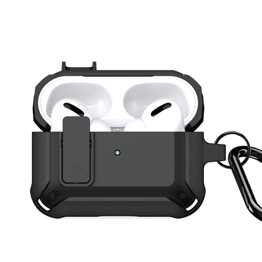 For AirPods Pro 2 DUX DUCIS PECO Series Split Two-color Earphone Case with Hook(Black) - For AirPods Pro 2 by DUX DUCIS | Online Shopping South Africa | PMC Jewellery | Buy Now Pay Later Mobicred