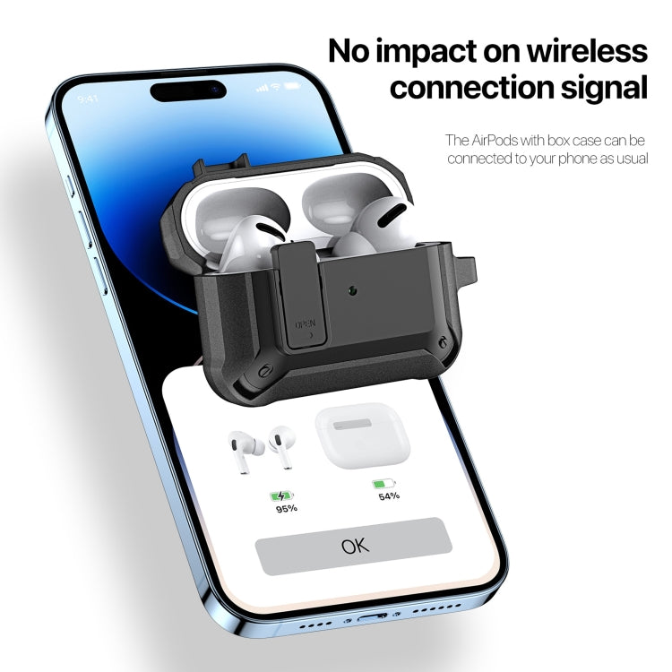 For AirPods Pro DUX DUCIS PECO Series Split Two-color Earphone Case with Hook(Black) - For AirPods Pro by DUX DUCIS | Online Shopping South Africa | PMC Jewellery | Buy Now Pay Later Mobicred