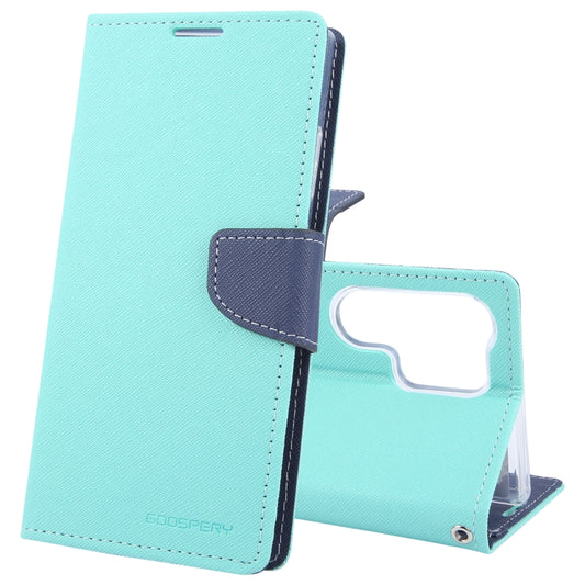 For Samsung Galaxy S24 Ultra 5G GOOSPERY FANCY DIARY Cross Texture Leather Phone Case(Mint Green) - Galaxy S24 Ultra 5G Cases by GOOSPERY | Online Shopping South Africa | PMC Jewellery | Buy Now Pay Later Mobicred