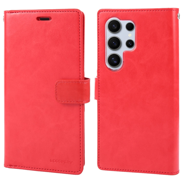 For Samsung Galaxy S24 Ultra 5G GOOSPERY MANSOOR DIARY 9 Card Slots Leather Phone Case(Red) - Galaxy S24 Ultra 5G Cases by GOOSPERY | Online Shopping South Africa | PMC Jewellery | Buy Now Pay Later Mobicred