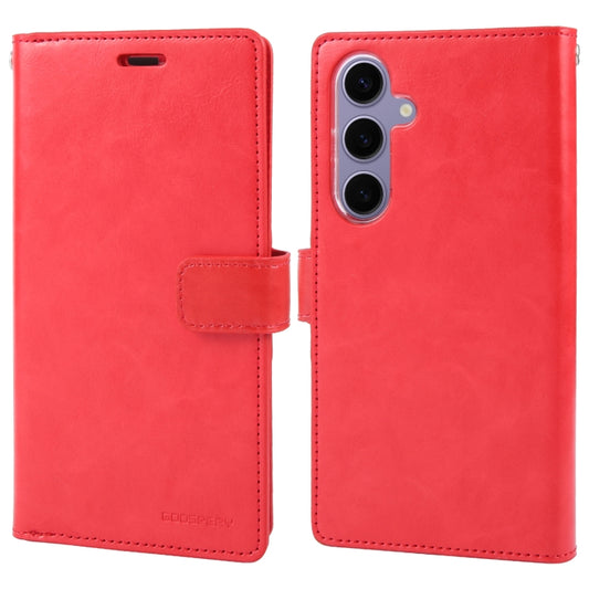 For Samsung Galaxy S24 5G GOOSPERY MANSOOR DIARY 9 Card Slots Leather Phone Case(Red) - Galaxy S24 5G Cases by GOOSPERY | Online Shopping South Africa | PMC Jewellery | Buy Now Pay Later Mobicred