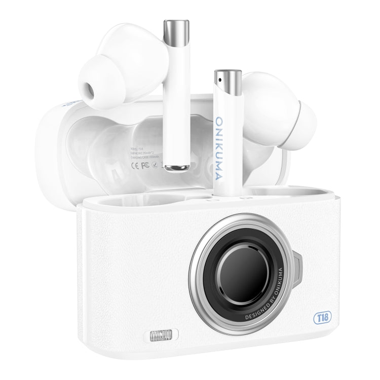 ONIKUMA T18 Bluetooth 5.3 Wireless Earphone(White) - free shipping - PMC Jewellery - Order now!