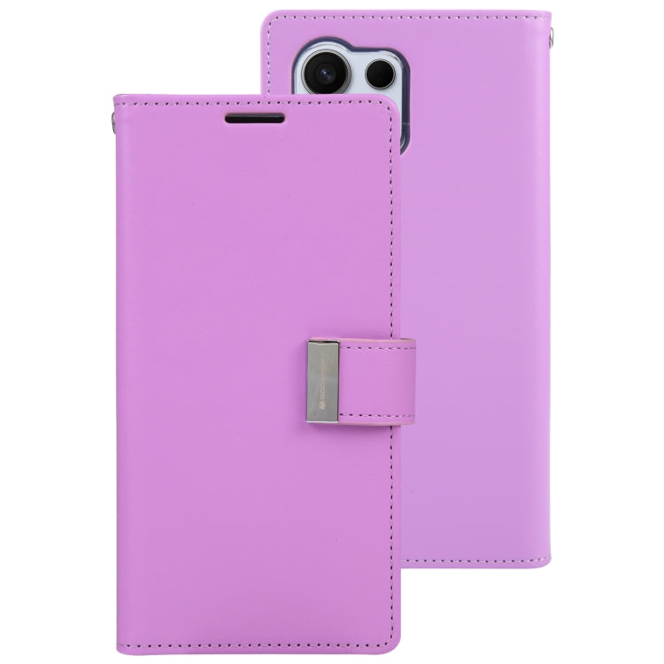 For Samsung Galaxy S24 Ultra 5G GOOSPERY RICH DIARY Crazy Horse Texture Leather Phone Case(Purple) - Galaxy S24 Ultra 5G Cases by GOOSPERY | Online Shopping South Africa | PMC Jewellery | Buy Now Pay Later Mobicred