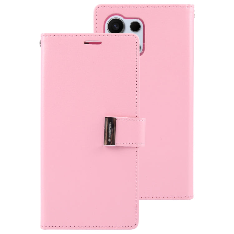 For Samsung Galaxy S24 Ultra 5G GOOSPERY RICH DIARY Crazy Horse Texture Leather Phone Case(Pink) - Galaxy S24 Ultra 5G Cases by GOOSPERY | Online Shopping South Africa | PMC Jewellery | Buy Now Pay Later Mobicred