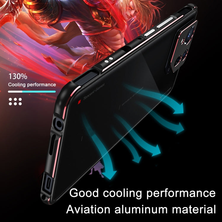 For ASUS ROG Phone 8 Lens Protector + Metal Frame Phone Case(Black Blue) - ASUS Cases by PMC TechLife | Online Shopping South Africa | PMC TechLife | Buy Now Pay Later Mobicred