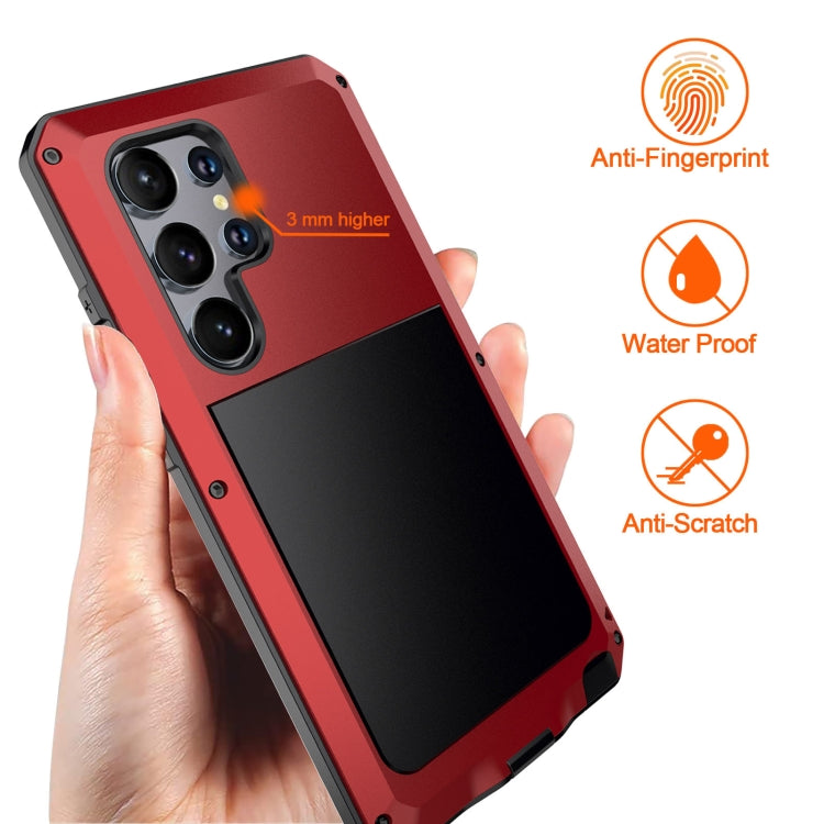 For Samsung Galaxy S24 Ultra 5G Shockproof Life Waterproof Silicone + Zinc Alloy Phone Case(Red) - Galaxy S24 Ultra 5G Cases by PMC Jewellery | Online Shopping South Africa | PMC Jewellery | Buy Now Pay Later Mobicred