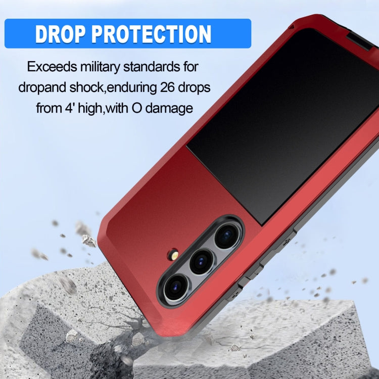 For Samsung Galaxy S24+ 5G Shockproof Life Waterproof Silicone + Zinc Alloy Phone Case(Red) - Galaxy S24+ 5G Cases by PMC Jewellery | Online Shopping South Africa | PMC Jewellery | Buy Now Pay Later Mobicred