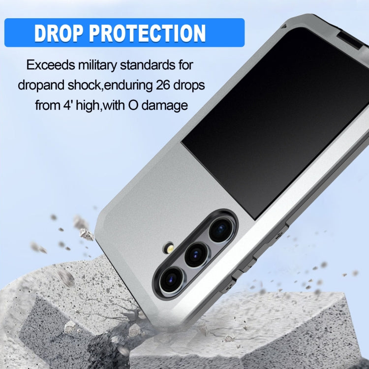 For Samsung Galaxy S24+ 5G Shockproof Life Waterproof Silicone + Zinc Alloy Phone Case(Silver) - Galaxy S24+ 5G Cases by PMC Jewellery | Online Shopping South Africa | PMC Jewellery | Buy Now Pay Later Mobicred