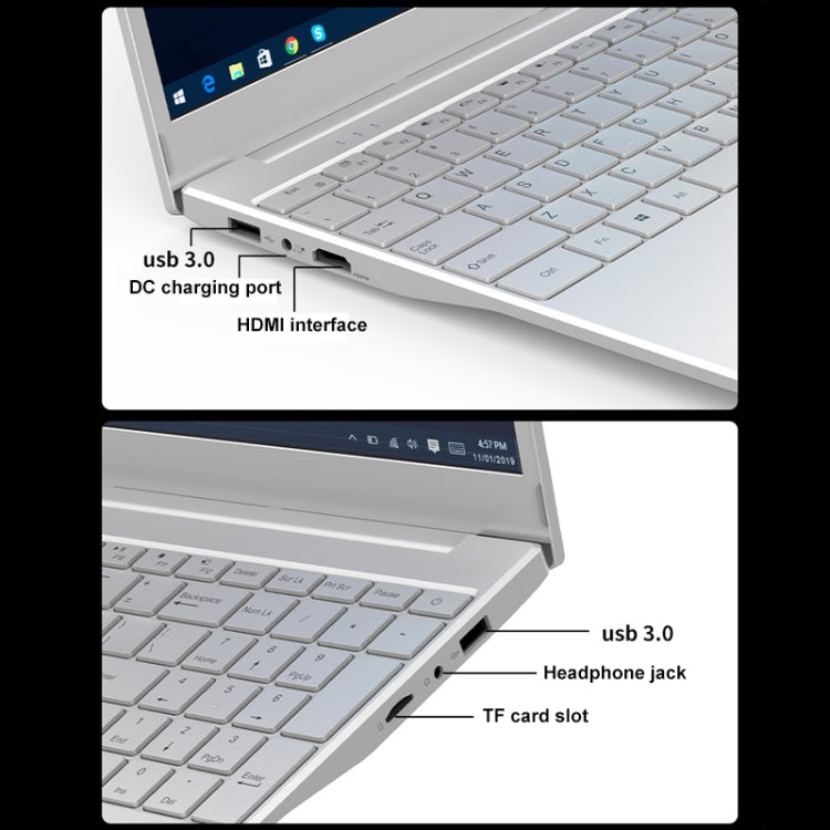 V8 15.6 inch Ultrathin Laptop, 16GB+1TB, Windows 10 Intel Jasper Lake N5095 Quad Core(Silver) - Others by PMC Jewellery | Online Shopping South Africa | PMC Jewellery