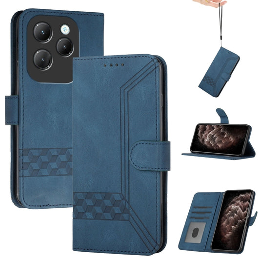 For Infinix Hot 40 Cubic Skin Feel Flip Leather Phone Case(Blue) - Infinix Cases by PMC Jewellery | Online Shopping South Africa | PMC Jewellery | Buy Now Pay Later Mobicred