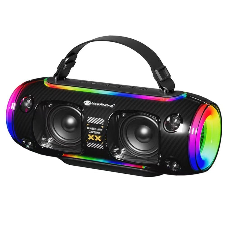New Rixing NR8806 Portable Outdoor Wireless Bluetooth Speaker RGB Colorful Subwoofer, Style:Without Mic(Black) - free shipping - PMC Jewellery - Order now!