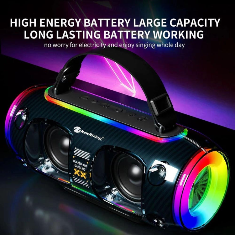 New Rixing NR8806 Portable Outdoor Wireless Bluetooth Speaker RGB Colorful Subwoofer, Style:Without Mic(Blue) - Desktop Speaker by NewRixing | Online Shopping South Africa | PMC Jewellery | Buy Now Pay Later Mobicred