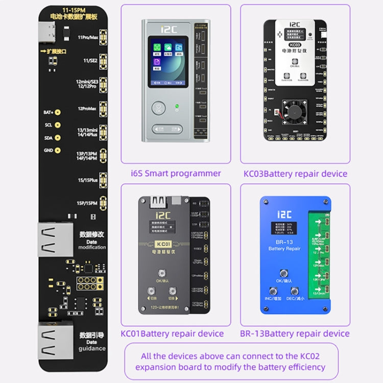 i2C KC02 Battery Data Repair Expansion Board Modifying Battery Efficiency for iPhone 11-15 Pro Max - free shipping - PMC TechLife - Order now!