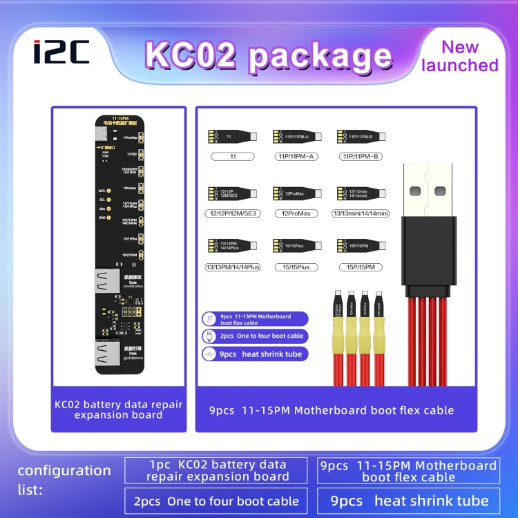 i2C KC02 Battery Data Repair Expansion Board Modifying Battery Efficiency for iPhone 11-15 Pro Max - Test Tools by PMC Jewellery | Online Shopping South Africa | PMC Jewellery