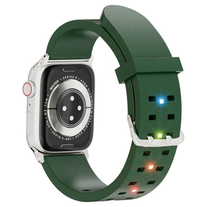 For Apple Watch Series 7 45mm Luminous Colorful Light Silicone Watch Band(Green) - Watch Bands by PMC Jewellery | Online Shopping South Africa | PMC Jewellery