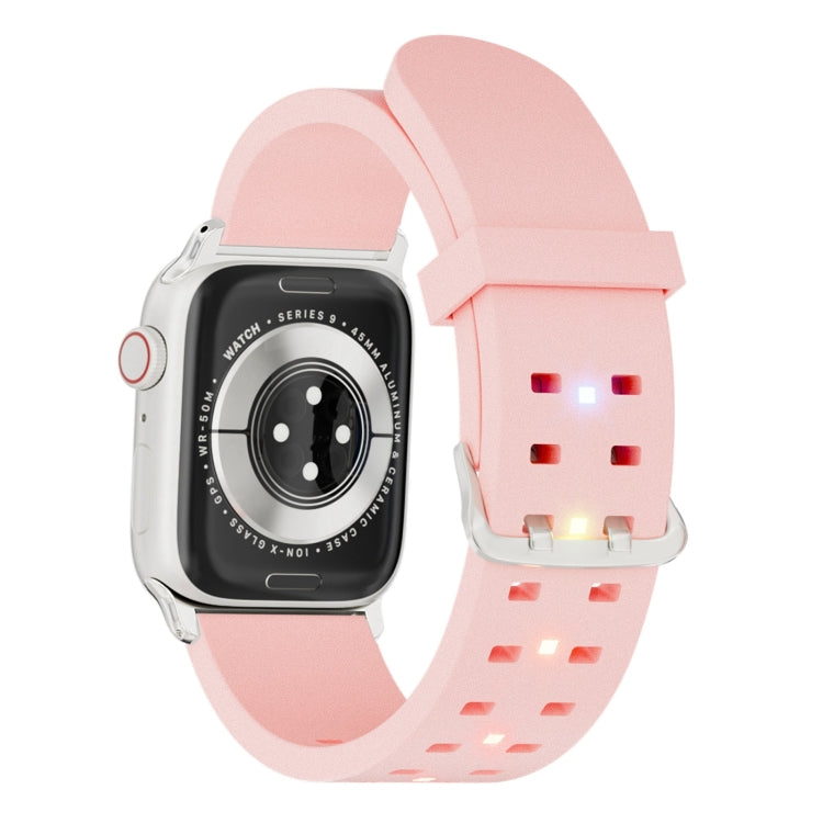 For Apple Watch SE 40mm Luminous Colorful Light Silicone Watch Band(Pink) - Watch Bands by PMC Jewellery | Online Shopping South Africa | PMC Jewellery