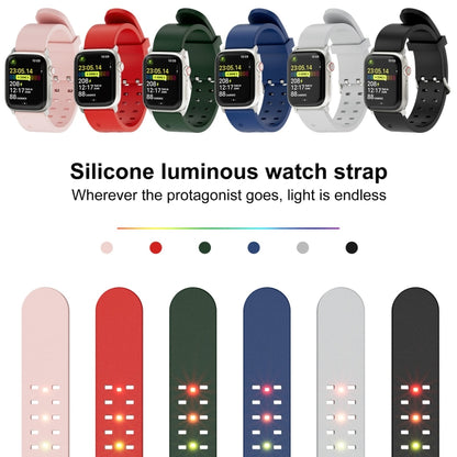 For Apple Watch Series 4 40mm Luminous Colorful Light Silicone Watch Band(Light Grey) - Watch Bands by PMC Jewellery | Online Shopping South Africa | PMC Jewellery