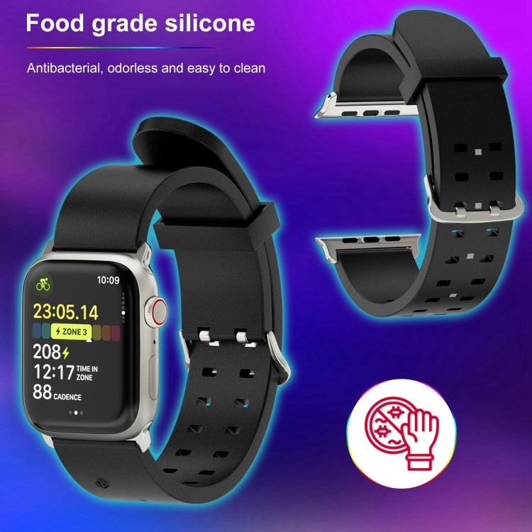 For Apple Watch Series 5 40mm Luminous Colorful Light Silicone Watch Band(Black) - Watch Bands by PMC Jewellery | Online Shopping South Africa | PMC Jewellery