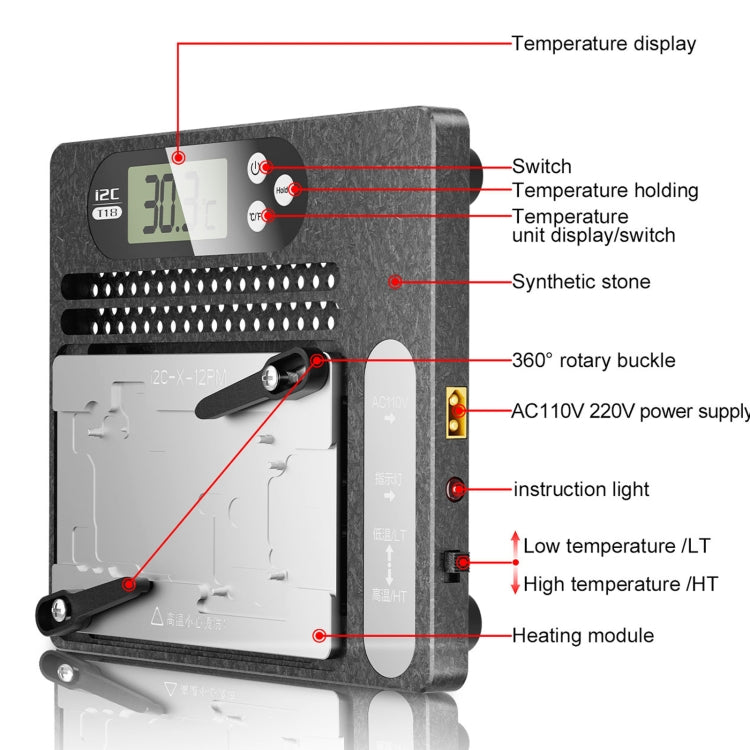 i2C T18 LCD Display PCB Motherboard Layered Desoldering Station With Glue Removal Module, US Plug - free shipping - PMC TechLife - Order now!