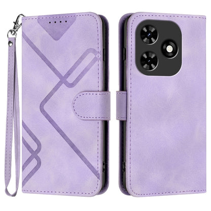 For Tecno Spark Go 2024 Line Pattern Skin Feel Leather Phone Case(Light Purple) - Tecno Cases by PMC Jewellery | Online Shopping South Africa | PMC Jewellery | Buy Now Pay Later Mobicred