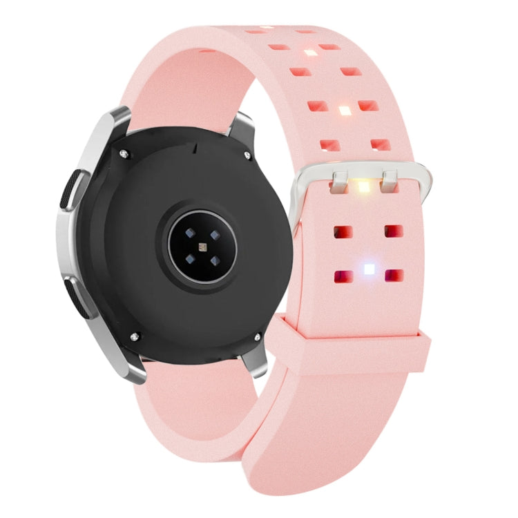 22mm Luminous Colorful Light Silicone Watch Band(Pink) - 22mm Bands by PMC Jewellery | Online Shopping South Africa | PMC Jewellery