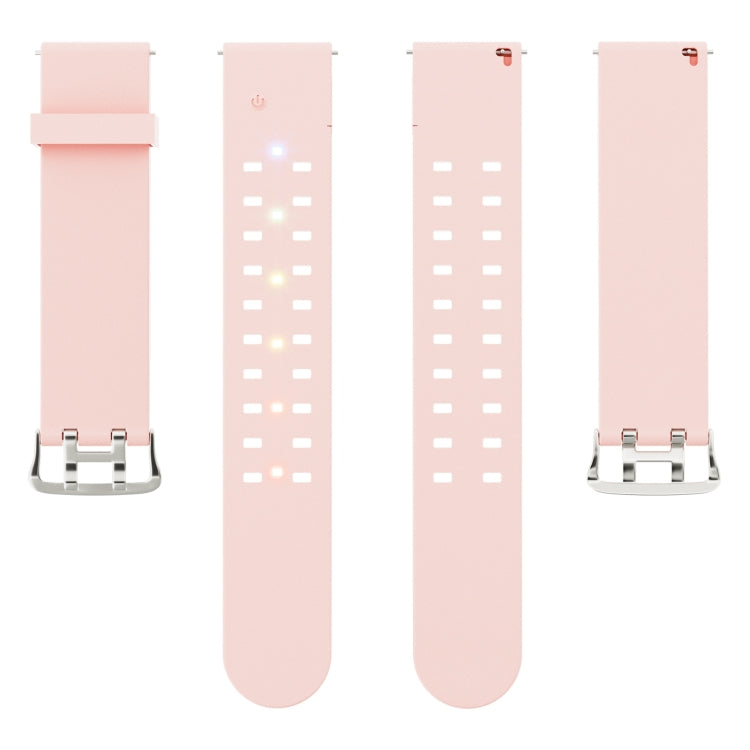 22mm Luminous Colorful Light Silicone Watch Band(Pink) - 22mm Bands by PMC TechLife | Online Shopping South Africa | PMC TechLife