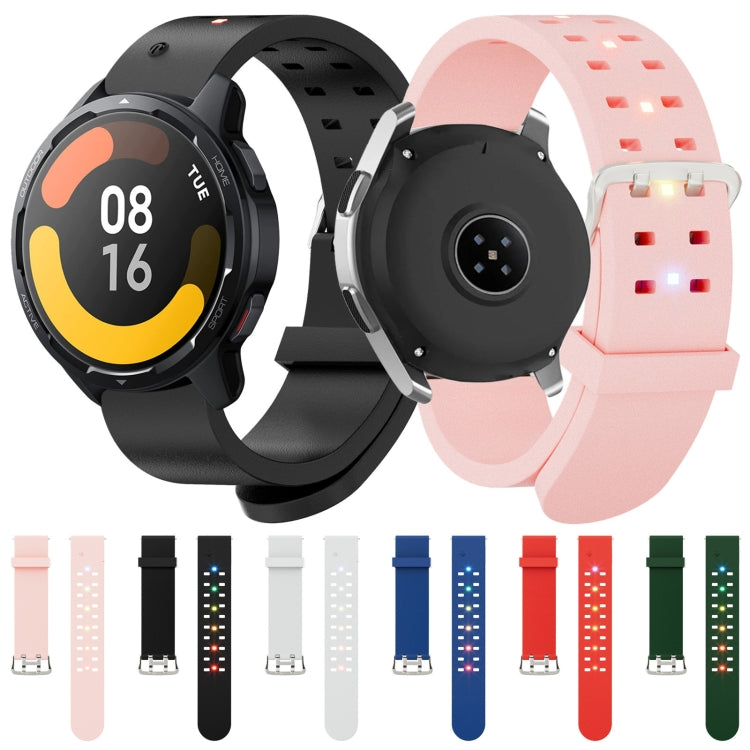 22mm Luminous Colorful Light Silicone Watch Band(Green) - 22mm Bands by PMC TechLife | Online Shopping South Africa | PMC TechLife | Buy Now Pay Later Mobicred
