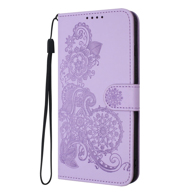 For Tecno Spark Go 2024 Datura Flower Embossed Flip Leather Phone Case(Purple) - Tecno Cases by PMC Jewellery | Online Shopping South Africa | PMC Jewellery | Buy Now Pay Later Mobicred