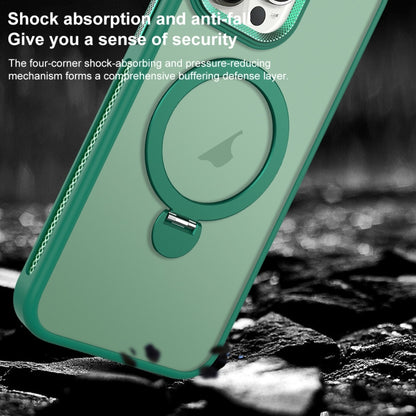 For iPhone 13 MagSafe Magnetic Holder Breathable Phone Case(Green) - iPhone 13 Cases by PMC Jewellery | Online Shopping South Africa | PMC Jewellery